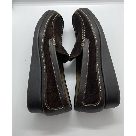 Aerosoles Women's Wedge Heel Slip On Loafer Brown Leather Accent Stitching 7M SB - Picture 6 of 8